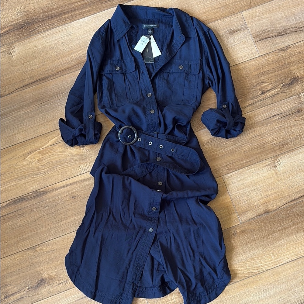 Banana Republic Dark Blue Shirt Dress